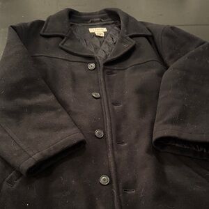 J. Crew Classic Black Button-Up Coat